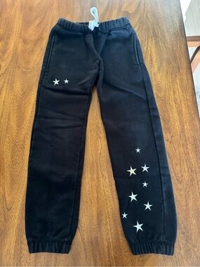 Vintage Havana Kids Black Star-Print Jogger Pants Small 7/8